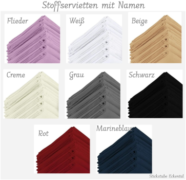 Preview: Stoffservietten Hochzeit mit Namen