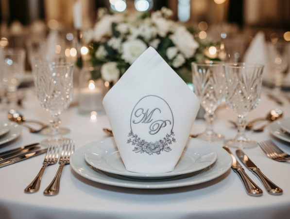 Lieferumfang: Stoffservietten ohne Dekoration. Bild: 