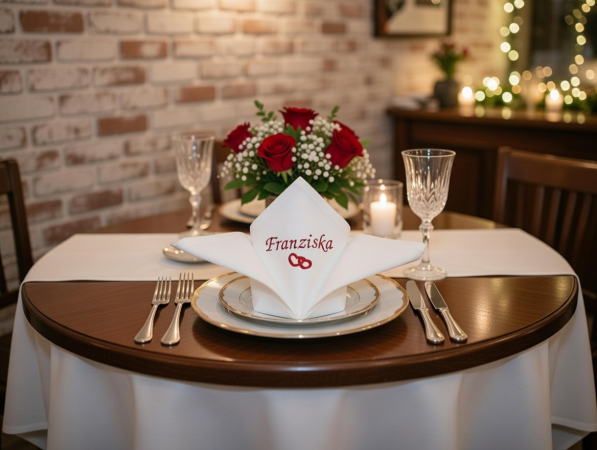 Preview: Stoffservietten Hochzeit mit Namen