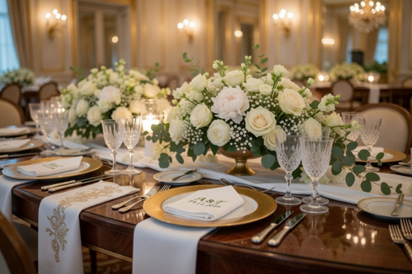 Preview: Stoffservietten mit Initialen und Datum