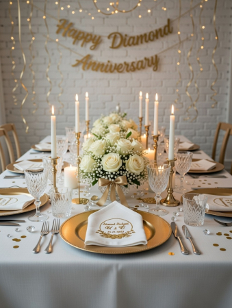 Diamant Hochzeit Stoffservietten