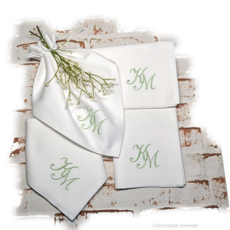 Preview: Stoffservietten Baumwolle mit Monogramm