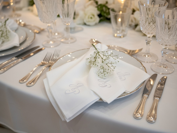 Stoffservietten Monogramm für Hochzeit