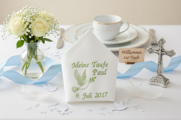Stoffservietten Taufe mit Namen