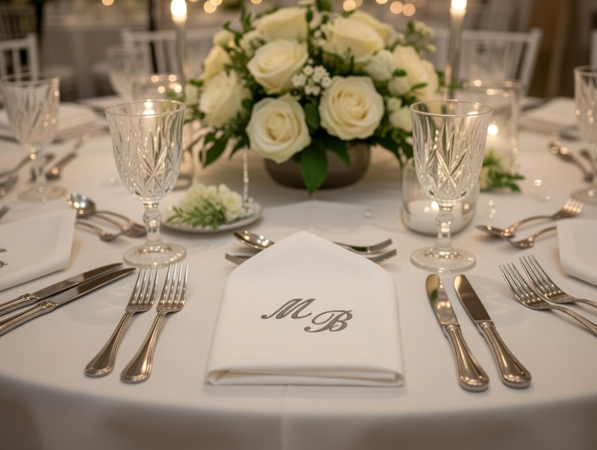 Preview: Stoffservietten Monogramm für Geburtstag