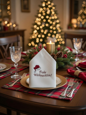 Weihnachtsstoffservietten Frohe Weihnachten