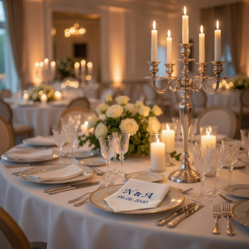 Stoffservietten Hochzeit Initialen und Datum