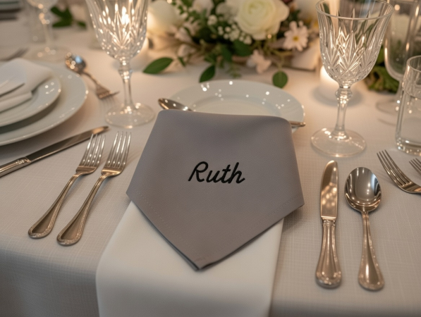 Stoffservietten mit Namen Schriftart A