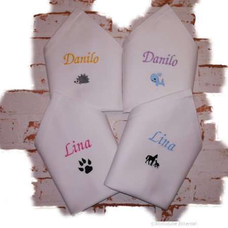 Kinder Stoffservietten besticken lassen