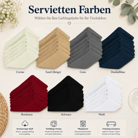 Preview: Stoffservietten Hochzeit mit Namen