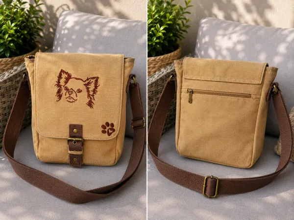 Preview: Tasche mit Chihuahua langhaarig