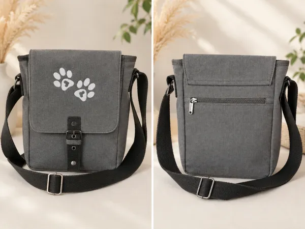 Tasche mit Pfötchen bestickt