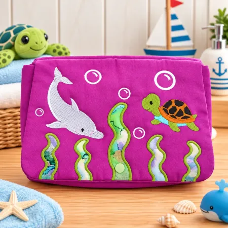Windeltasche mit Fischmotiv für Baby Wickelutensilien