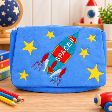 Windeltasche mit Raketenmotiv für Baby Wickelutensilien