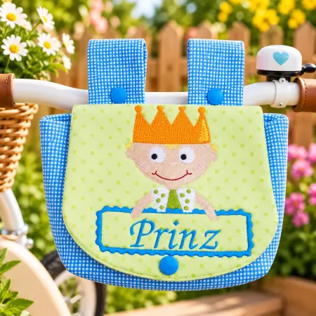 Kinder Lenkertasche Prinz mit Krone für Fahrradlenker