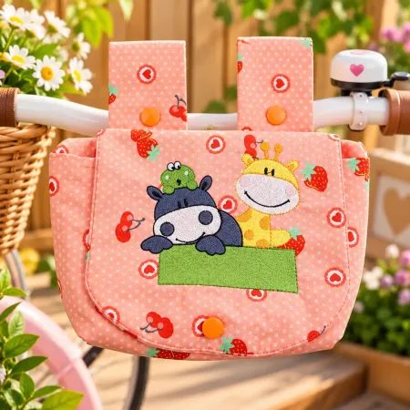 Kinder Lenkertasche mit Giraffe Nilpferd und Frosch