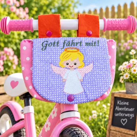 Lenkertasche Engel Gott fährt mit für Kinderfahrrad und Laufrad
