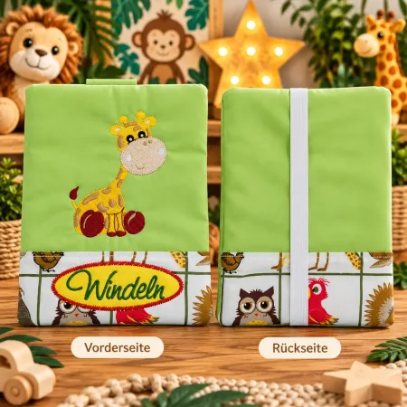 Windeltasche mit Giraffenmotiv und Gummiband