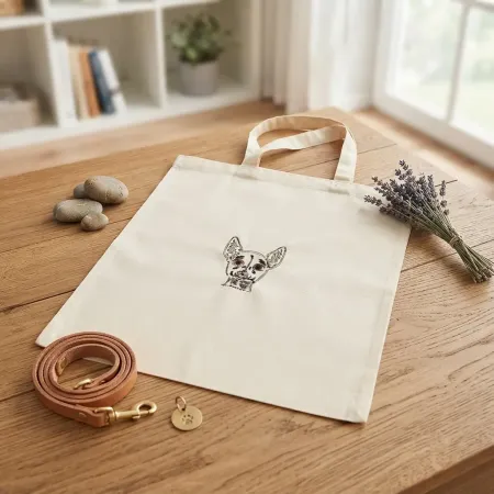 Stofftasche Chihuahua mit Wunschname