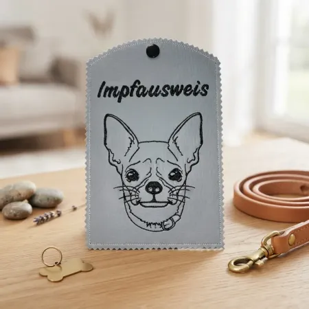 Preview: Impfpasshülle Chihuahua mit Namen