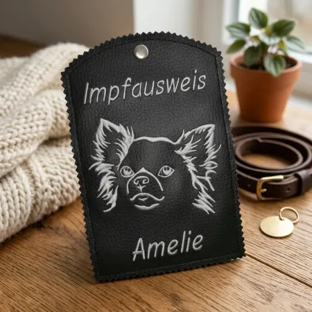 Preview: Impfausweishülle Chihuahua schwarz