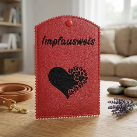 Preview: Impfpasshülle Herz und Pfötchen