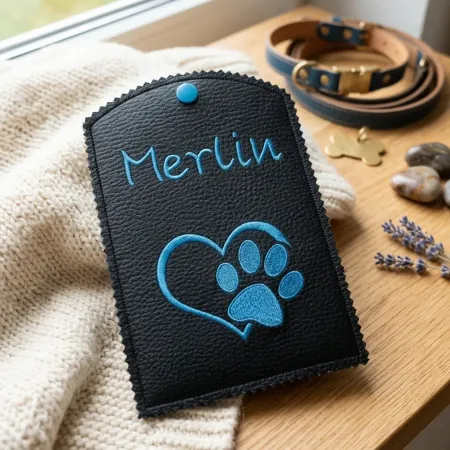 Impfausweishülle Herz und Pfoten für Hund und Katze mit Wunschname
