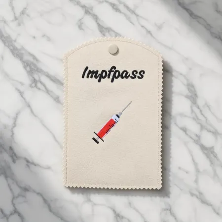 Sand beige Impfausweishülle mit Druckknopf für Impfpass und Dokumente