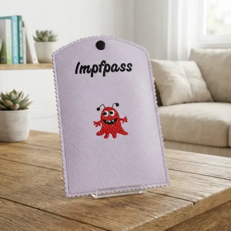 Weiße Impfausweishülle mit Druckknopf