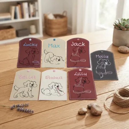 Impfausweishülle für Hunde mit Hundemotiv und Name bestickt
