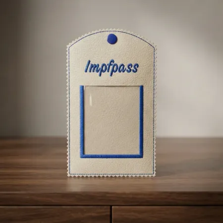 Preview: Impfpass mit bestickter Tasche