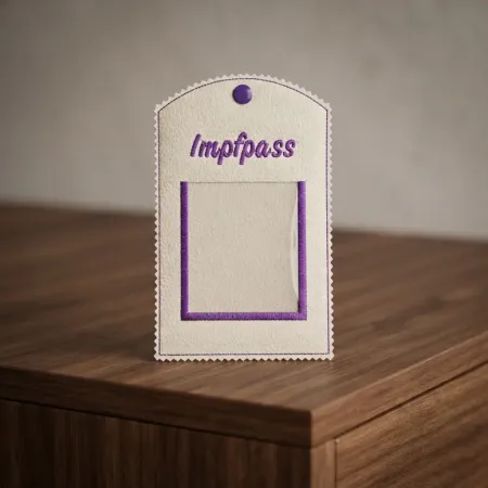 Preview: Impfpass mit bestickter Tasche