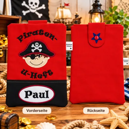 U-Heft Tasche Pirat mit eingesticktem Namen Paul