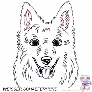 Impfausweishülle mit Weisser Schaefferhund