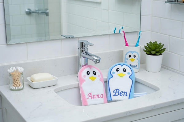 Waschhandschuh Pinguin