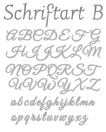 Schreibschrift Schriftart Muster B