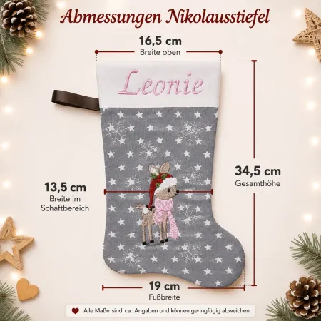 Personalisierte Nikolausstiefel mit Rentier