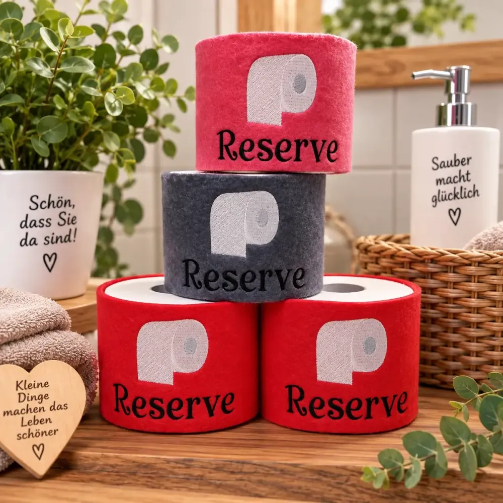 Klorollenhülle Reserve aus Filz bestickt