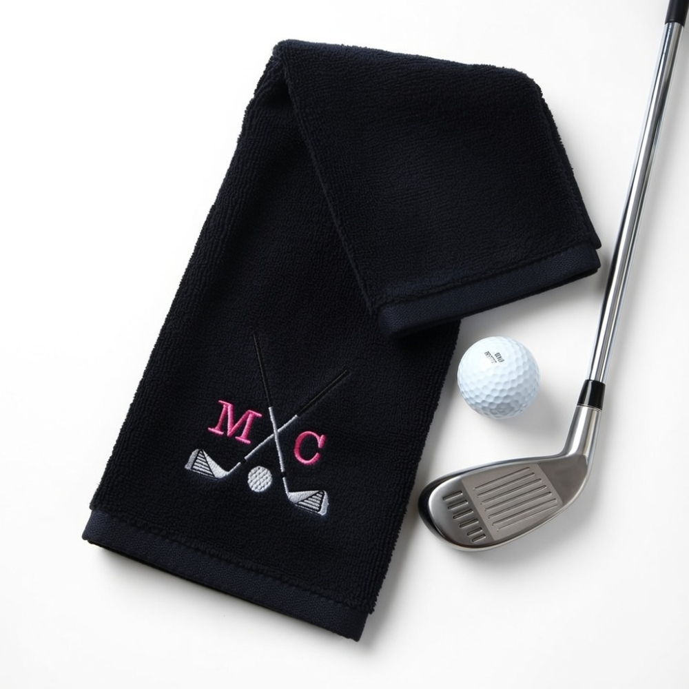 Golfhandtuch mit Namen bestickt
