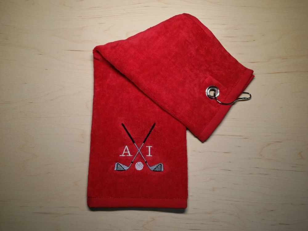 Golfhandtuch mit Namen bestickt