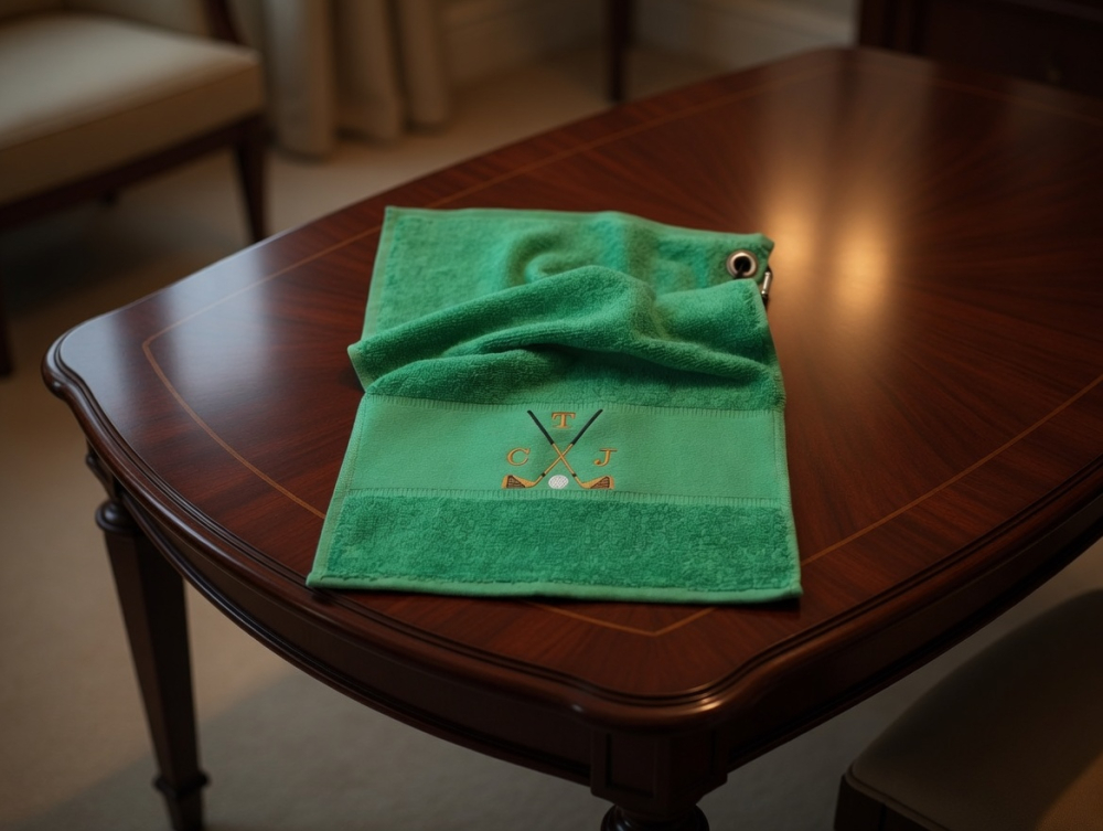 Personalisierte Grün Golfhandtücher mit Initialen