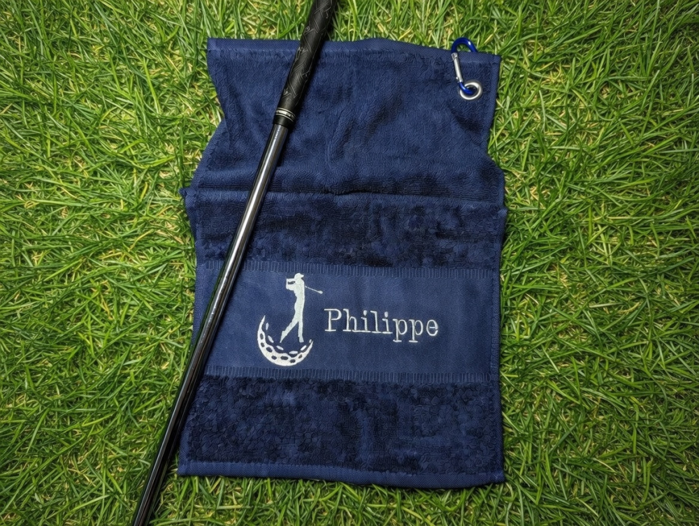 Handtuch Golfschläger mit Namen besticken lassen