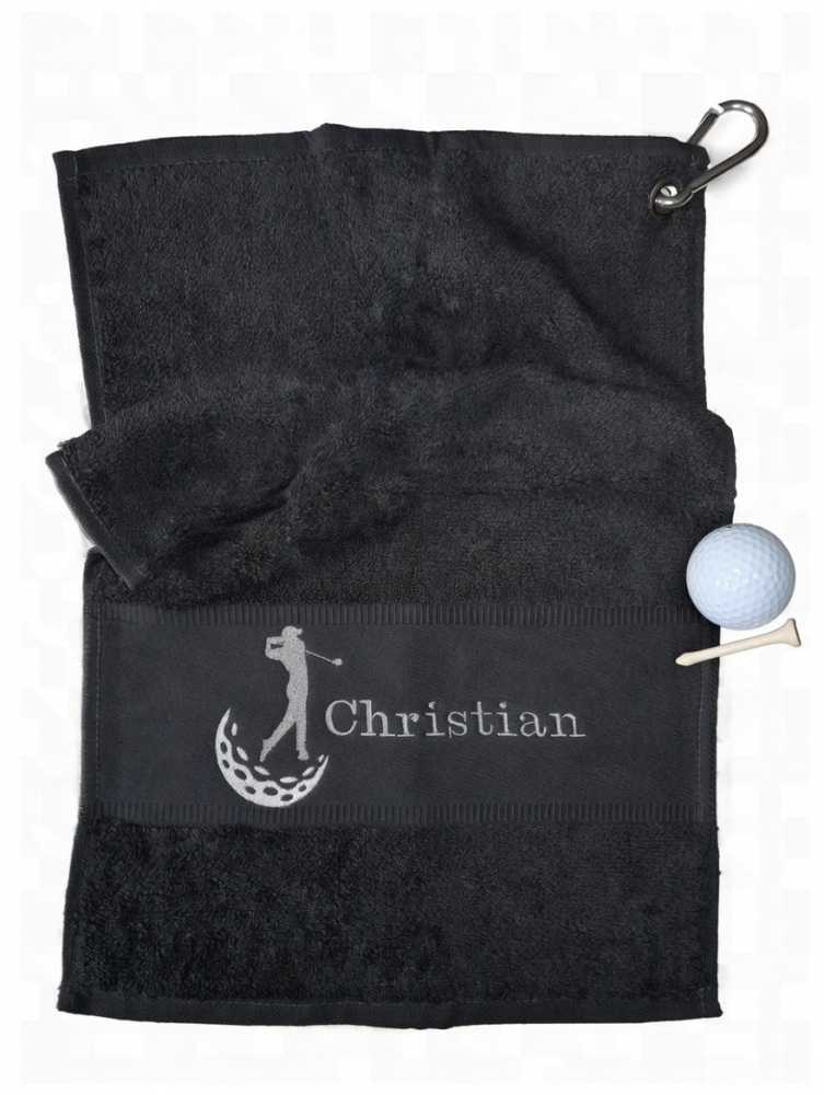 Handtuch Golfschläger mit Namen besticken lassen