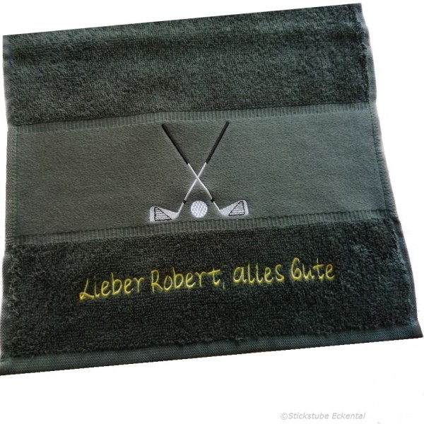 Handtuch Golfschläger mit Namen besticken lassen