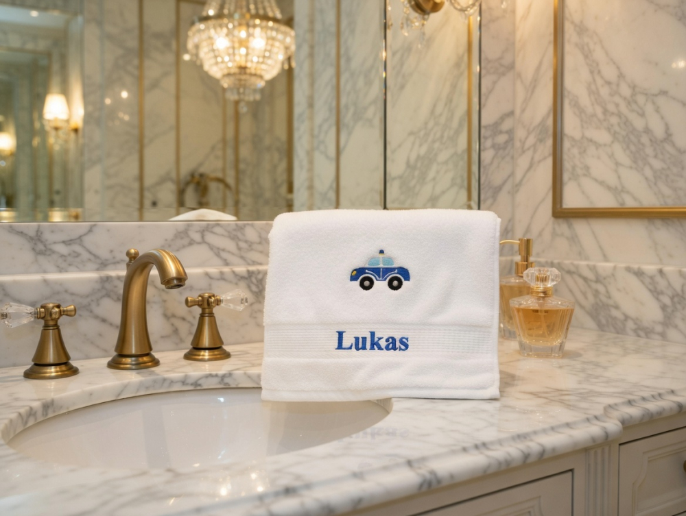 Handtuch mit Polizei Auto