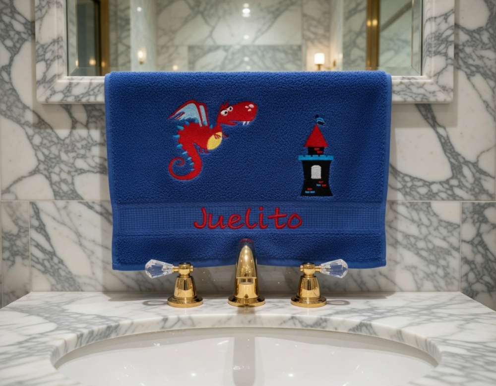 Handtuch Drache und Turm