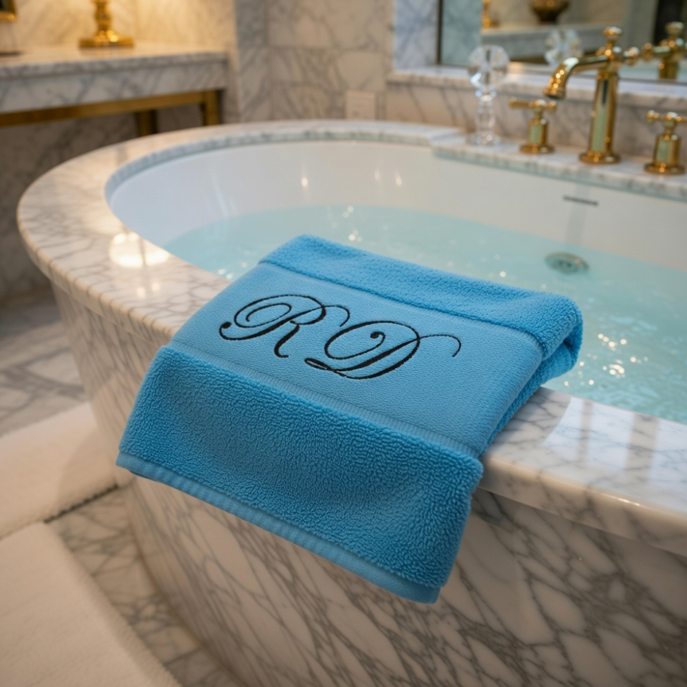 Badehandtuch mit Monogramm