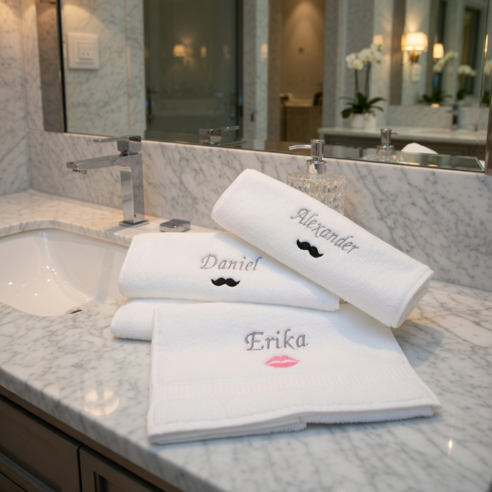 Handtuch Mund Bart mit Name