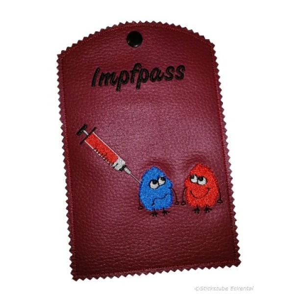 Impfpasshülle mit Druckknopf Farbe dunkelrot