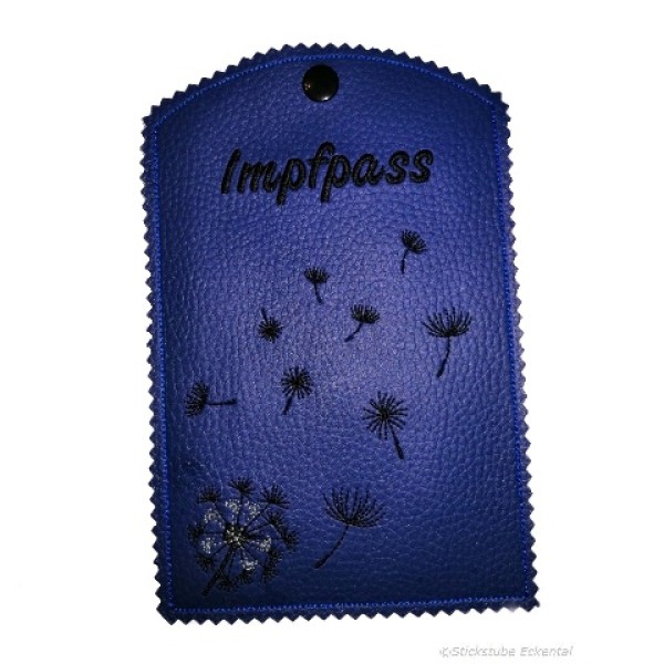 Impfpasshülle mit Druckknopf Farbe dunkelblau